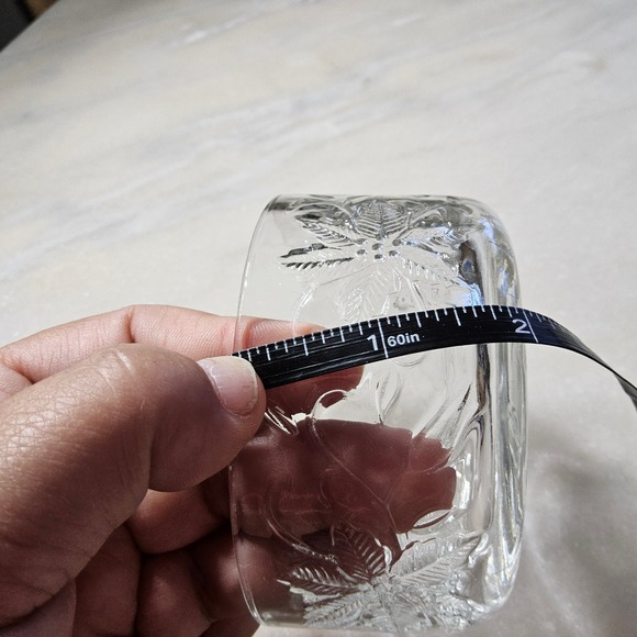 Princess House Clear Glass Bowl, Floral Embossed Design Candle Holder Candy Dish - Picture 7 of 8